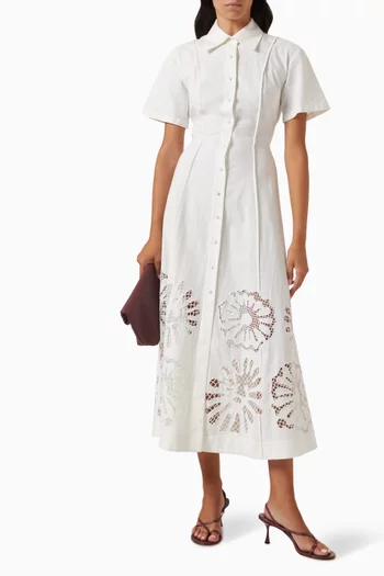 Annalise Midi Shirt Dress in Cotton