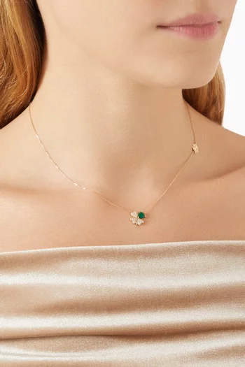 So Precious Clover Diamond Necklace in 18kt Gold