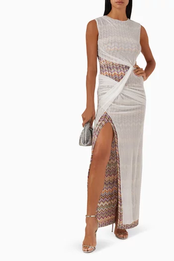Zigzag Sequin-embellished Maxi Dress