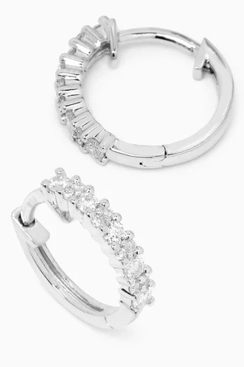 Diamond Hoop Earrings in 18kt White Gold