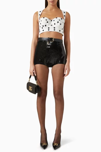 High-waisted Sequin Shorts