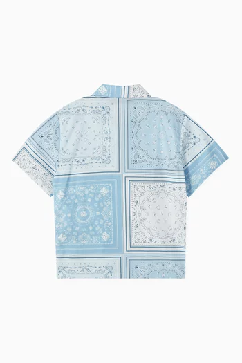 Bandana Print Shirt in Cotton Poplin