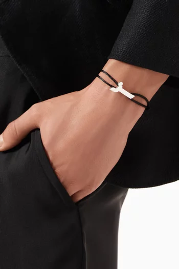 Arabic Letter 'Zein' Bracelet in Sterling Silver