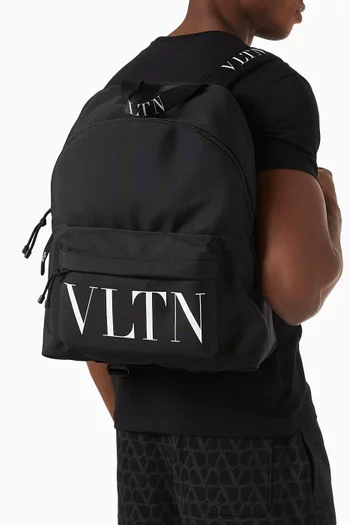 Valentino Garavani Logo Backpack in Nylon Canvas