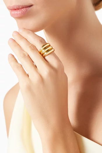 Triple Band Ring in Gold-plated Brass