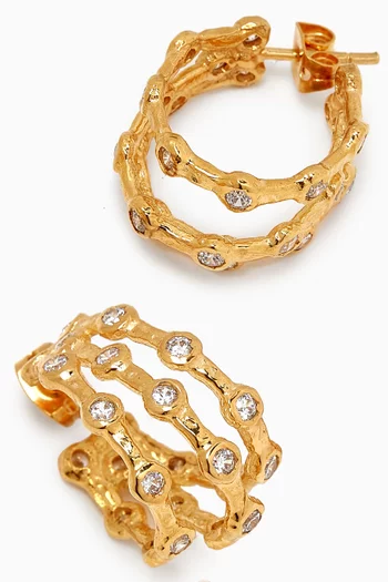 Waves Earrings in  18kt Gold-plated Brass
