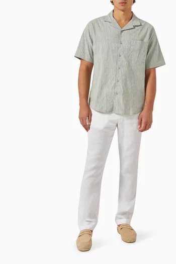 Vacation Striped Shirt in Linen-cotton