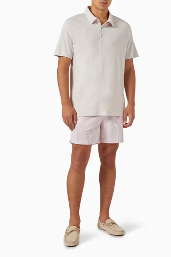 Slub Polo Shirt in Cotton-blend