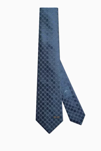 ربطة عنق بنقشة شعار الماركة حرير جاكار