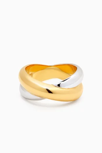 X Lucy Williams Chunky Entwine Ring in 18kt Recycled Gold Plated in Brass
