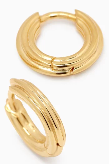 Mini Ridge Hoop Earrings in 18kt Recycled Gold Plated Vermeil