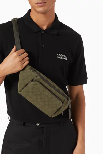 League Belt Bag in Signature Canvas & Leather