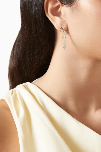 Mosaic Diamond Long Earrings in 18kt Gold