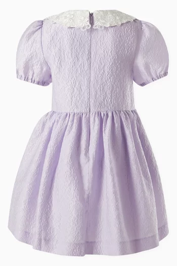Lace-collar Mini Dress in Taffeta