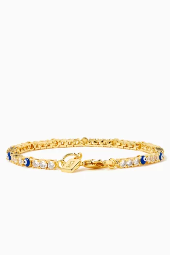 Serena Evil Eye Bracelet in 18kt Gold-plated Brass