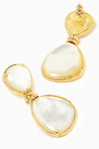 Silia Mother of Pearl Earrings in 24kt Gold-plated Metal