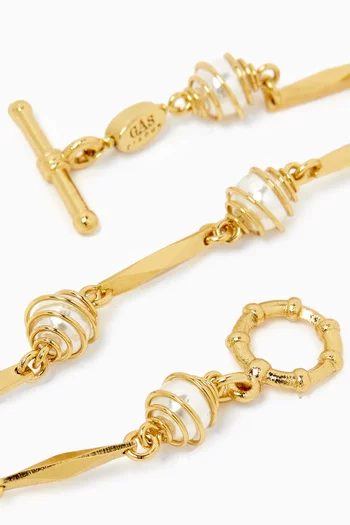 Perla Pearl Bracelet in 24kt Gold-plated Metal