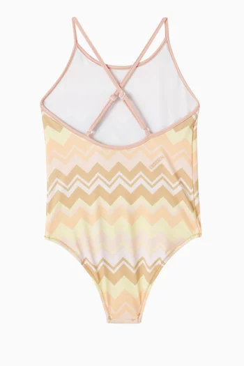 Zigzag One-piece Swimsuit in Jersey