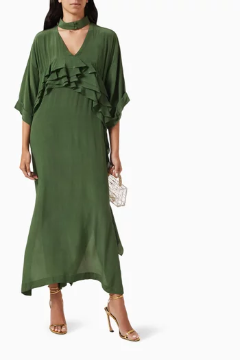 Nadia Frill Kaftan-style Dress in Crepe