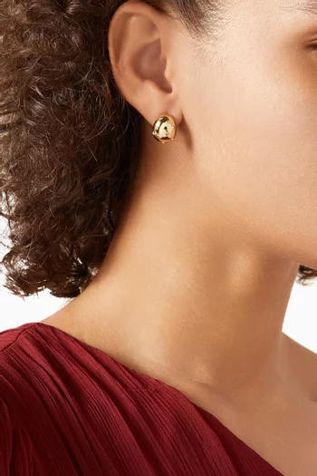 Mini Pavé Molten Stud Earrings in Gold-plated Brass