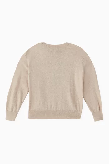 Intarsia Logo Sweater in Cashmere-blend Knit