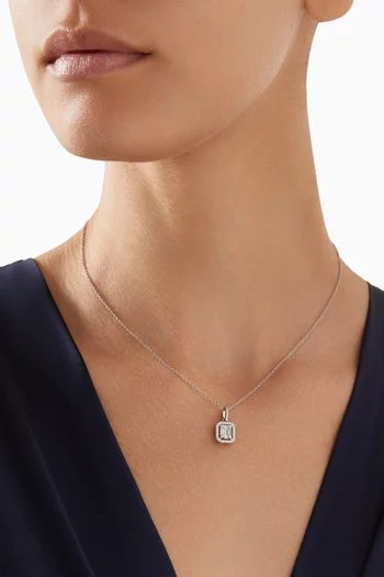 Baguette Crystal Necklace in Sterling Silver