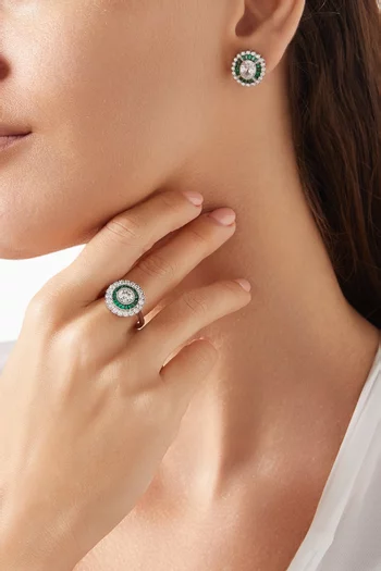 Emerald Stone Ring in Sterling Silver