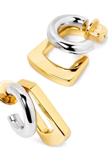 Tina Hoop Earrings in 12kt Gold and Silver Plated Brass