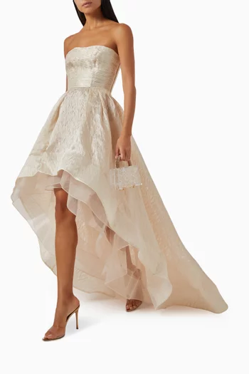 Tiara Strapless High-low Gown in Tulle