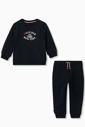 Monotype Sweatshirt & Sweatpants Set in Cotton