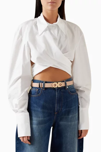 Donna Reversible Belt in Calfskin Leather