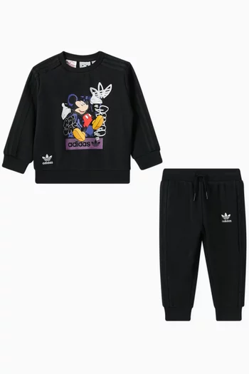 x Disney Mickey Mouse Sweatshirt & Sweatpants Set in Cotton-blend