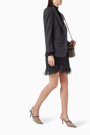 Fringed Couture Mini Skirt in Satin