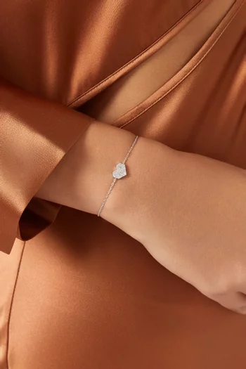 Cherish Diamond Heart Bracelet in 18kt White Gold