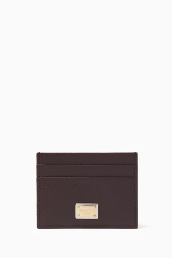 Dauphine Card Holder in Grained Leather