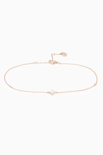 Rose-Gold, White Agate & Diamond Cleo Anklet