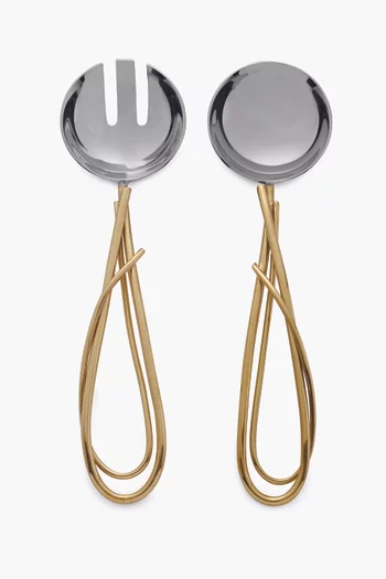 طقم تقديم زنبق كالا فضي من قطعتين