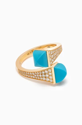 Cleo Diamond & Turquoise Wrap Ring in 18kt Gold