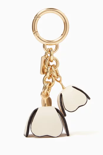 Essential Tea Rose Bag Charm in Leather