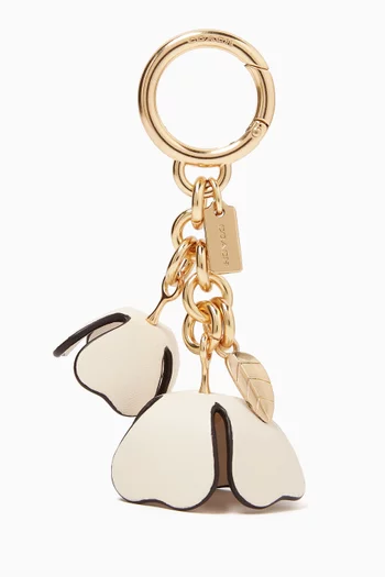 Essential Tea Rose Bag Charm in Leather