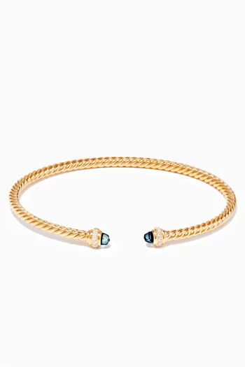 Cable Spira® Blue Topaz & Diamond Bracelet