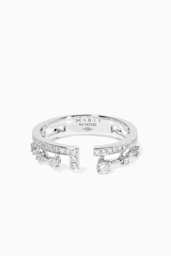 Avenues Index Diamond Ring in 18kt White Gold  