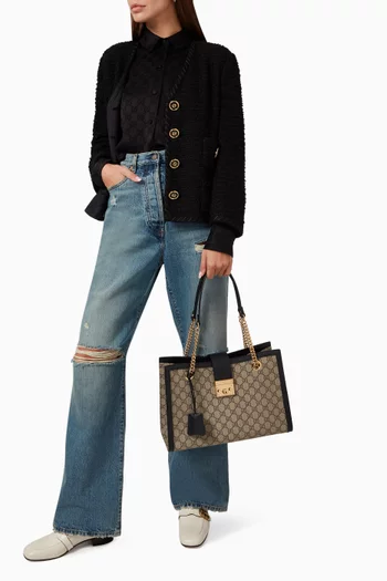 Medium Padlock GG Shoulder Bag in Canvas  