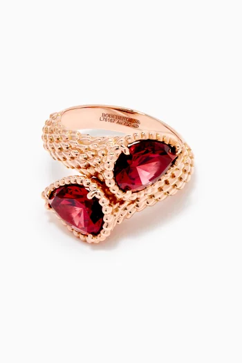 Seprent Bohème Two-stone S Motifs Ring in 18kt Rose Gold