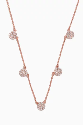 Rose Gold Embellished Disc Necklace  