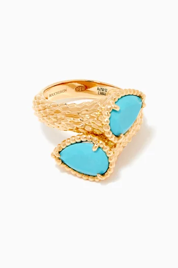 Serpent Bohème Toi et Moi Turquoise S Motifs Ring  in 18kt Yellow Gold    