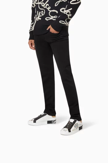 Portofino Sneakers in Printed Nappa Calfskin with Patch     