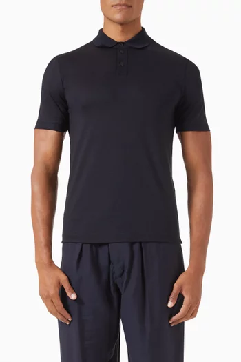 Short-Sleeved Polo Shirt in Wool