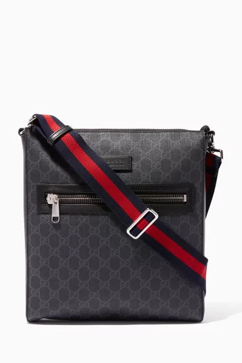 Black & Grey GG Supreme Messenger Bag