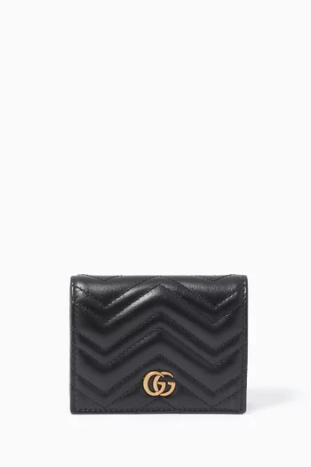 Black GG Marmont Matelassé Wallet 
